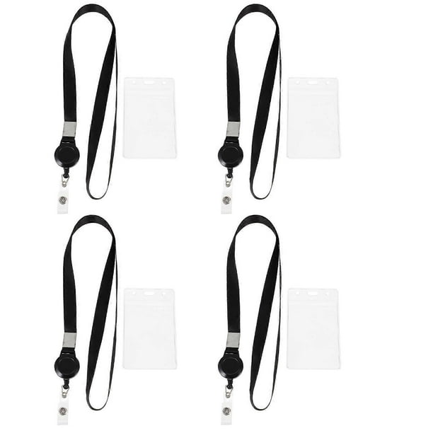 Wear-Resistant Pvc Transparent Work Pass Cover Hanging Id Card Holder for Nurses Doctors 4Pcs