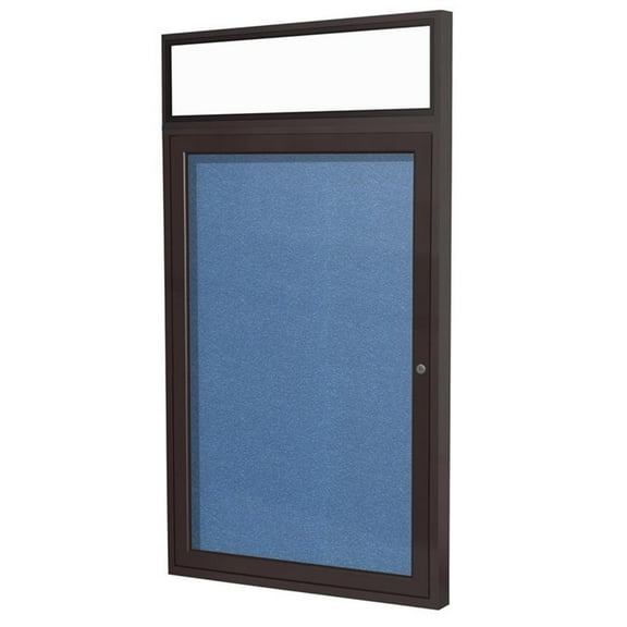 Ghent's Vinyl 36" x 36" 1 Door Enclosed Bulletin Board in Ocean Blue