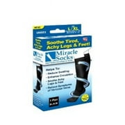 Living Healthy Products  Anti-Fatigue Compression Stocking Socks, Black - Large