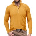 thumbnail image 2 of IROINNID Henley Shirts for Men Cotton Cozy Muscle Basic Solid Pure Color Blouse Tee Shirt Top Long Sleeve Round-Neck Blouses & Shirts Savings,Yellow, 2 of 7