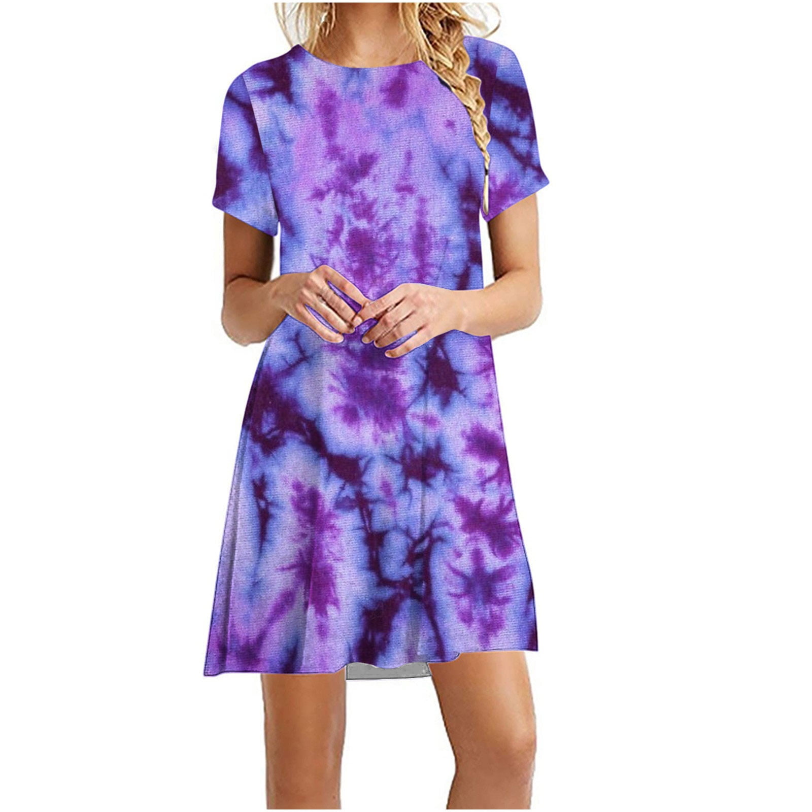 Bigersell Casual T Shirt Dresses for Women Flowy Tunic Dress Summer ...