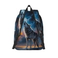 thumbnail image 2 of Lsque Lonely Night Sky Wolf Pattern Canvas Daypack, Durable Backpack, High-quality Versatile Backpack,Vintage Compact Backpack-Small, 2 of 6