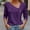 Purple, variant on Blczomt Blue Womens Tops Under $5 3/4 Length Sleeve Dressy Casual Plain Shirt Trendy Button Womens Blouses
