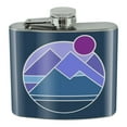 thumbnail image 1 of Abstract Geometric Mountainscape Stainless Steel 5oz Hip Drink Kidney Flask, 1 of 3