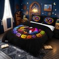 thumbnail image 3 of meiyoeat Rose Floral Dragon Bedding for Kids Boys Girls, Cartoon Romantic Animal Duvet Cover Full, Multicolor, Black Reversible, 3pcs, 1 Duvet Cover and 2 Pillowcases, 3 of 6
