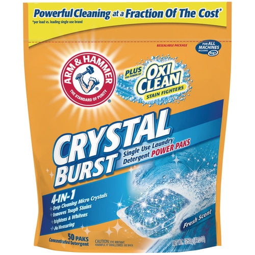 Arm & Hammer Crystal Burst Single Use Power Paks Laundry Detergent