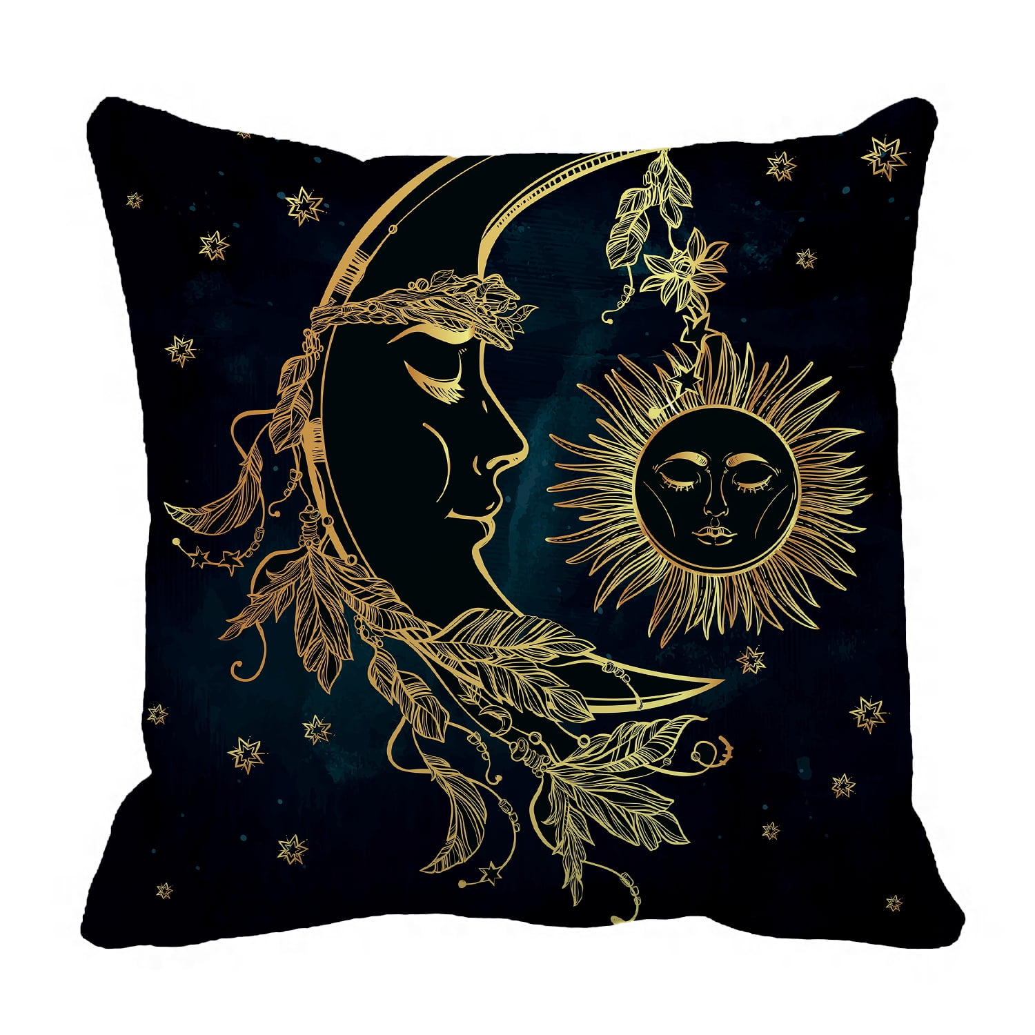 YKCG Sun and Moon Stars Starry Night Pillowcase Pillow Cushion Case
