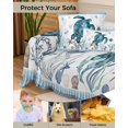 thumbnail image 4 of Nautical Turtle Sofa Couch Covers for 3 Cushion Couch,Washable L Shape Sectional Sofa Covers for Loverseat/Pets,Coastal Starfish Shells Corals Anchor Blue Slipcover Throw Blanket Futon Cover 71x134, 4 of 8