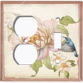 thumbnail image 4 of Metal Light Switch Plate Cover Antique Floral Hummingbird Home Sketch FLW097, 4 of 13