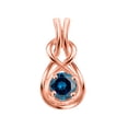 thumbnail image 2 of Mauli Jewels Engagement Necklace for Women 0.35 Carat Graceful Blue Diamond Pendant 4 prongs 14K Rose Gold With 18'' Chain|Silver Chain, 2 of 7