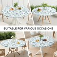 thumbnail image 7 of Stretchable Floral Tablecloth with Boho Design, Elastic Hem for Round Tables 52-56 Inches, Machine Washable for Easy Care, 7 of 7