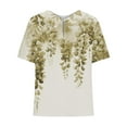 thumbnail image 4 of Blouses pour Femmes, T-Shirt Décontracté Imprimé Mode Manches Courtes Col Poupée Mignon Coton et Lin Blouse, 4 of 5