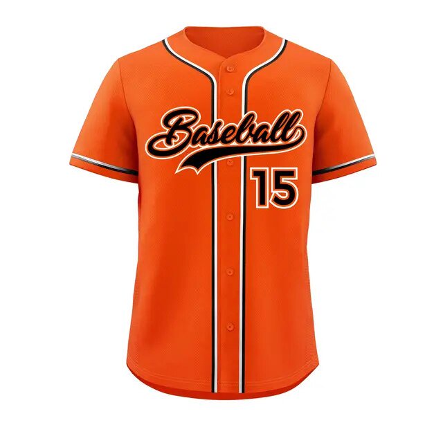 Personalize Men Women Youth Baseball Jersey Button Down Sports Tee Laser Printed Sublimation Letter Number Big Size