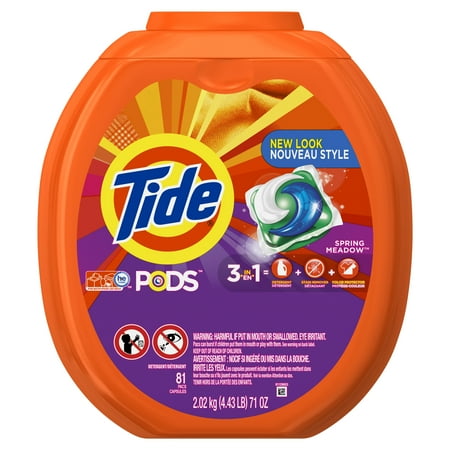 Tide PODS Liquid Detergent Pacs, Spring Meadow, 81 loads