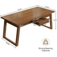 thumbnail image 3 of 55'' Rectangular Dinner Kitchen Table, Mid-Century Modern Dining Table with Storage Drawer for 4-6 People, 3 of 5