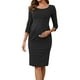 thumbnail image 1 of INSPIRE CHIC Vestidos de Maternidad Semi Formales para Mujeres con Cuello Redondo, Mangas 3/4, Vestido de Oficina, Cóctel, Con Cremallera en la Espalda, Negro, 1 of 6