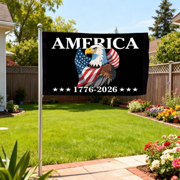 BSJJY United States 250th Anniversary Flag 59x35 Inches, Large American Bicentennial Outdoor Sign Bright Colors Polyester for Garden Patio Decoration, Not Included (D)