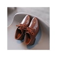 thumbnail image 6 of Fangasis Boys Flats Lightweight Oxfords Round Toe Dress Shoes School Non-Slip Leather Shoe Brown 6.5C, 6 of 6