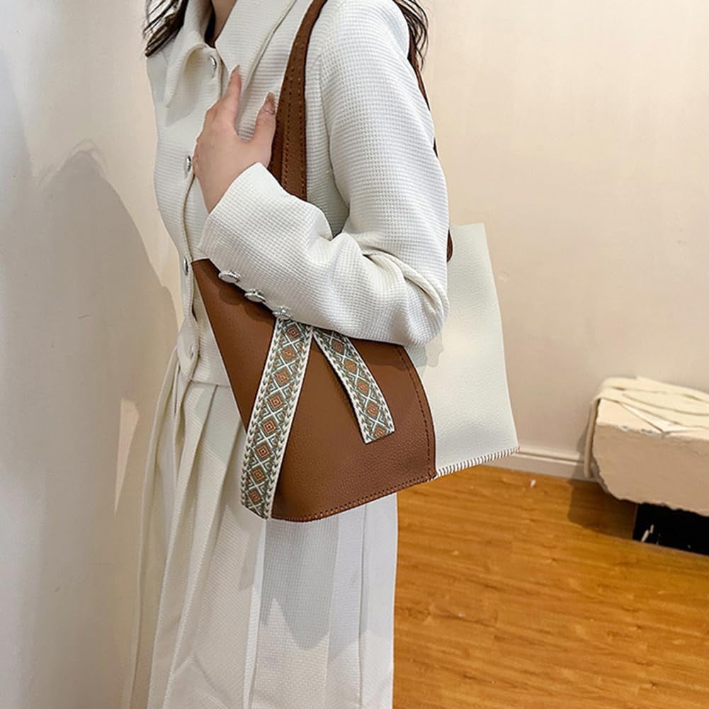1set Sew on PU Leather bag Making Kit Including PU Leather Fabrics Polyester bag & bag Straps Clasp Needle Thread Camel 17~820x1~405x0.5~4.5mm