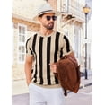 thumbnail image 4 of COOFANDY Shirts for Men Short Sleeve Sweater Summer Knit Shirt Casual Crewneck Ribbed Pullover Tees, 4 of 6