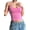 Pink, variant on Women'S Minimalist Solid Color Backless Spaghetti Strap Camisole Summer Layering Basic Top Black XXL