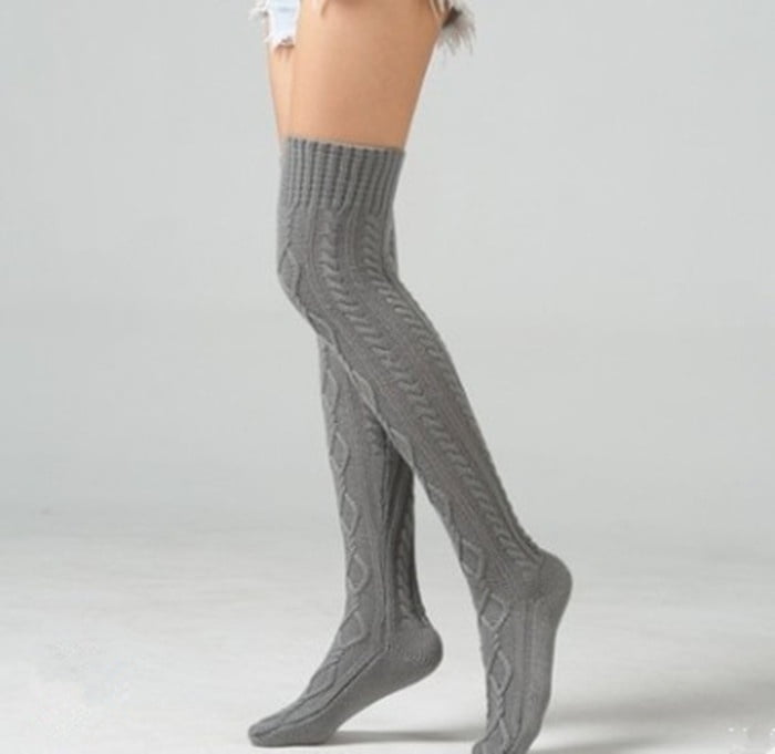 Fashion Leg Warmers Women Warm Knee High Winter Knit Solid Crochet Leg