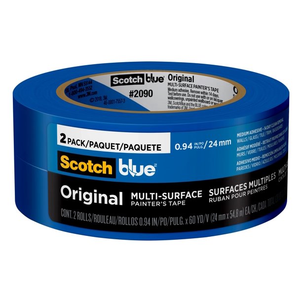 ScotchBlue Original Painter's Tape, Blue, 0.94 in x 60 yd, 2 Rolls