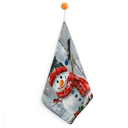 

Orinice Snowman Bird Winter Reusable Hand Towels 11.8x11.8in Ultra-Fine Fiber Kitchen Bathroom 6 Pack 4pcs