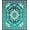 Teal, Pattern 1, variant on Design&I 8'x10' Washable Area Rug Extra Large Skid-Resistant Low Profile Boho Peacock Medallion With Distressed Vintage Border Accents for Living Room, Family