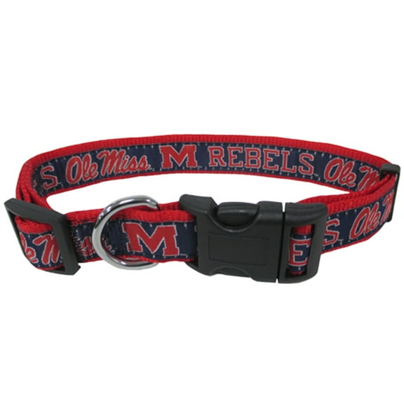 Pets First College Mississippi Rebels Pet Collar, 3 Sizes Available, Sports Fan Dog Collar - Small
