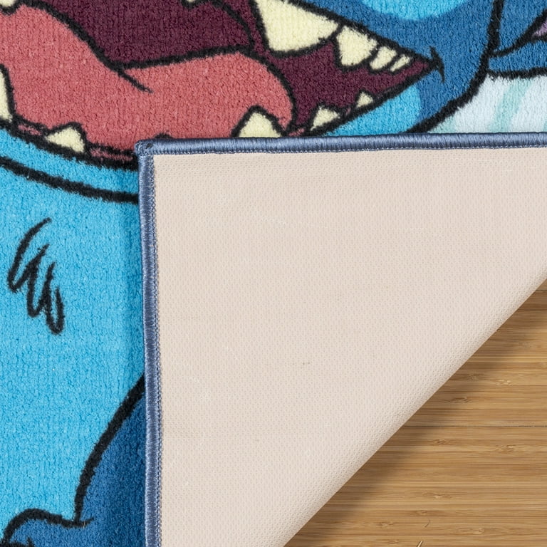 Disney Stitch Blue Aqua Multicolored Printed Polyester Easy-Care