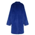 thumbnail image 5 of Women's Mid-Length Double Faced Plush Coat, Longline Fleece Outerwear, Oversized Open Front Jacket, Soft Winter Coat, Cozy Plush Topcoat, Fall and Winter Luxury Style Blue M, 5 of 5