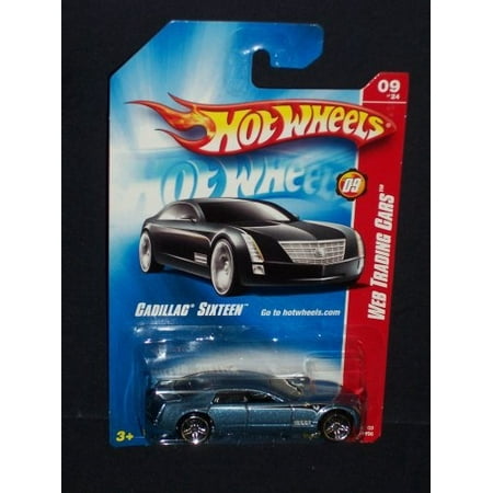 Web Chr - Hot Wheels 2008 085 Web Trading Cars 9 of 24 9/24 Cadillac Sixteen Medium Blue 2008 85 1:64 Scale