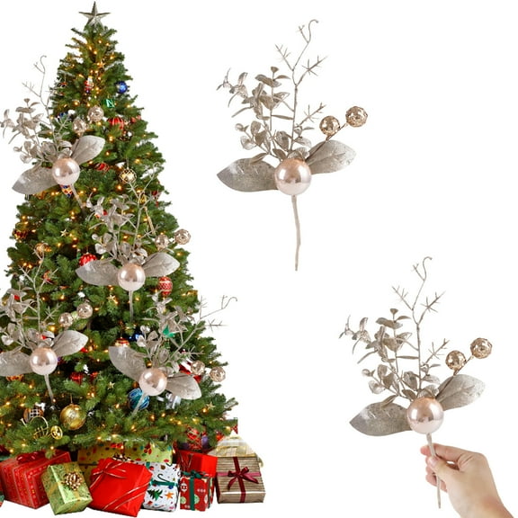 zhmrfg Christmas Golden Berry Ginkgo Flower Arrangement Artificial Holiday Floral Pick Simulation Berry Branches for Christmas Table Centerpiece Living Room Mantle Office Party Decor