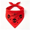 thumbnail image 2 of Halloween Pet Bandana with Skull and Spider Web Print, Dog Neck Scarf Holiday Party Costume Photography Decoration, Polyester, Red, 1 Count, 2 of 6