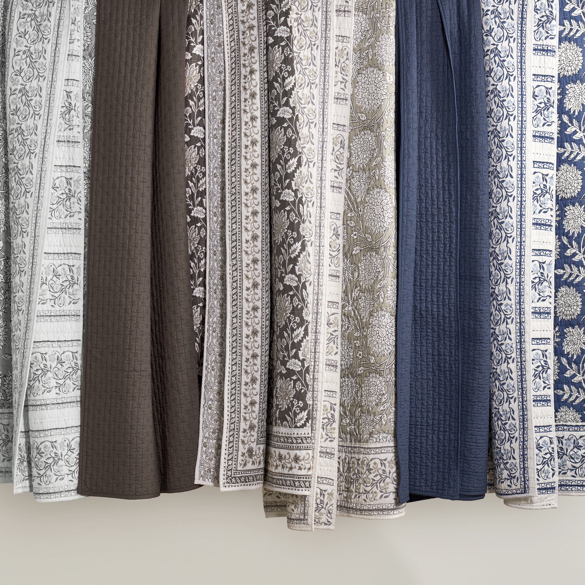 Levtex Home - Adare Taupe Quilt Set - Full/Queen Quilt and Two Standard Shams - Bordered Floral - Taupe, Grey and Cream - Quilt (88x92in.) and Shams (20x26in.) - Reversible - Cotton