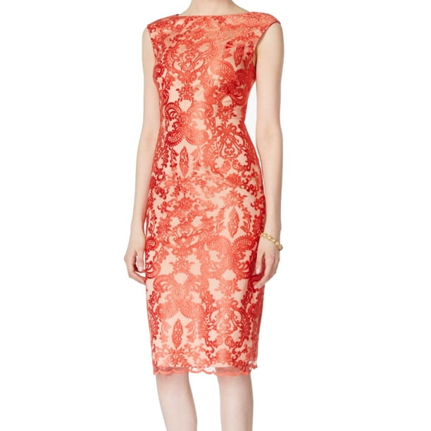 Vince Camuto - Vince Camuto NEW Coral Orange Womens Size 6 Floral Lace ...