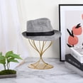 thumbnail image 6 of Metal Hat Display Stand 2 Pack Tabletop Hat Wig Rack 12.59" Height for Baseball Cap, Fedora Hat, Cowboy Hat - Gold, 6 of 6