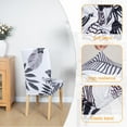 thumbnail image 6 of Dining Chair Covers Set of 4,Washable Spandex Parson Chair Slipcovers Kitchen Stretch Seat Cover Removable for Dining Room,Hotel,Restaurant(4PCS,White Foliage), 6 of 6