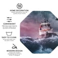 thumbnail image 4 of Balery 6 Pcs Boat Lighthouse Storm Wavesleather Coasters Set, Drink Table Cup Coasters For Living Room Kitchen Coffee Decor, 4 of 9