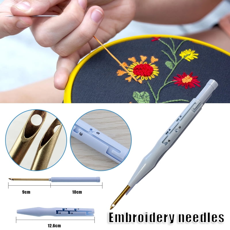 Needlework Handmade Rug Hooking Set with Embroidery Hoop Table Cloth Felting Threader Punch Needle Sets DIY Embroidery Kit for Starters Pink Unicorn 