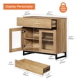 thumbnail image 4 of WAMPAT Modern TV Stand with Glass Door & 1 Drawer, Metal Base Entertainment Console for 32-40 Inch TVs, Media Console for Living Room & Bedroom, 4 of 11