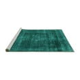 thumbnail image 2 of Ahgly Company Machine Washable Indoor Square Oriental Turquoise Blue Industrial Area Rugs, 7' Square, 2 of 4