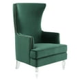 thumbnail image 3 of SAFAVIEH Couture Geode Modern Velvet Solid Wingback Chair, Forest Green, 3 of 6