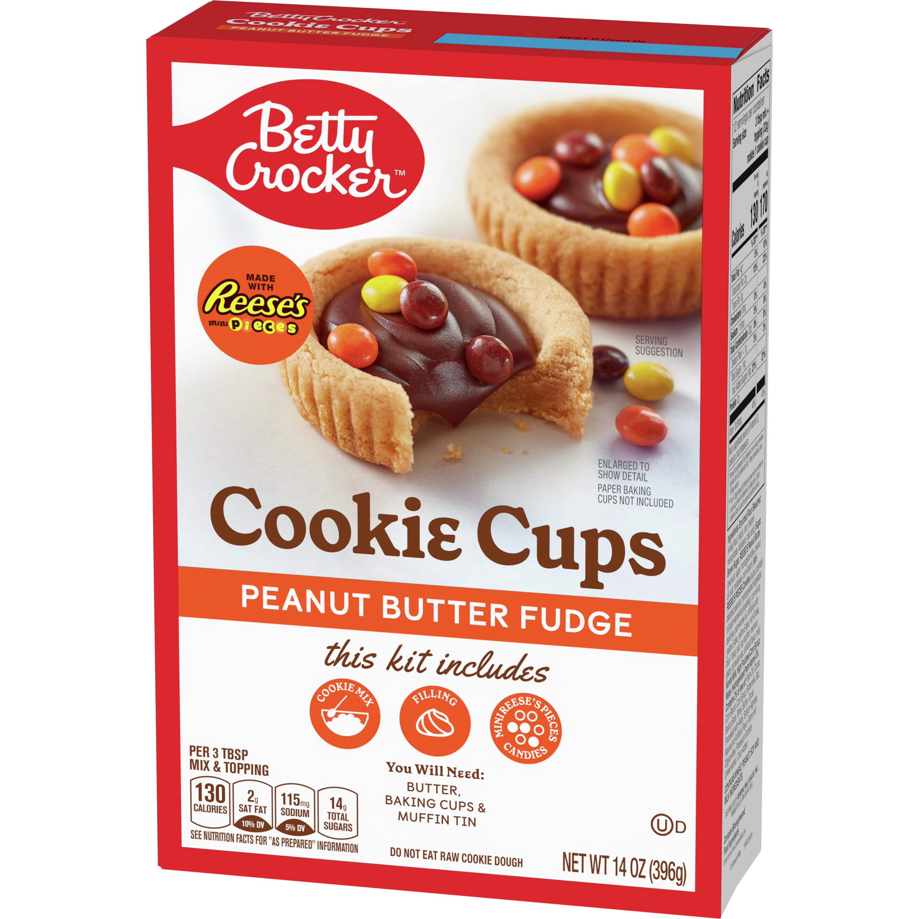 Betty Crocker Peanut Butter Fudge Cookie Cups, 14 Oz - Walmart.com