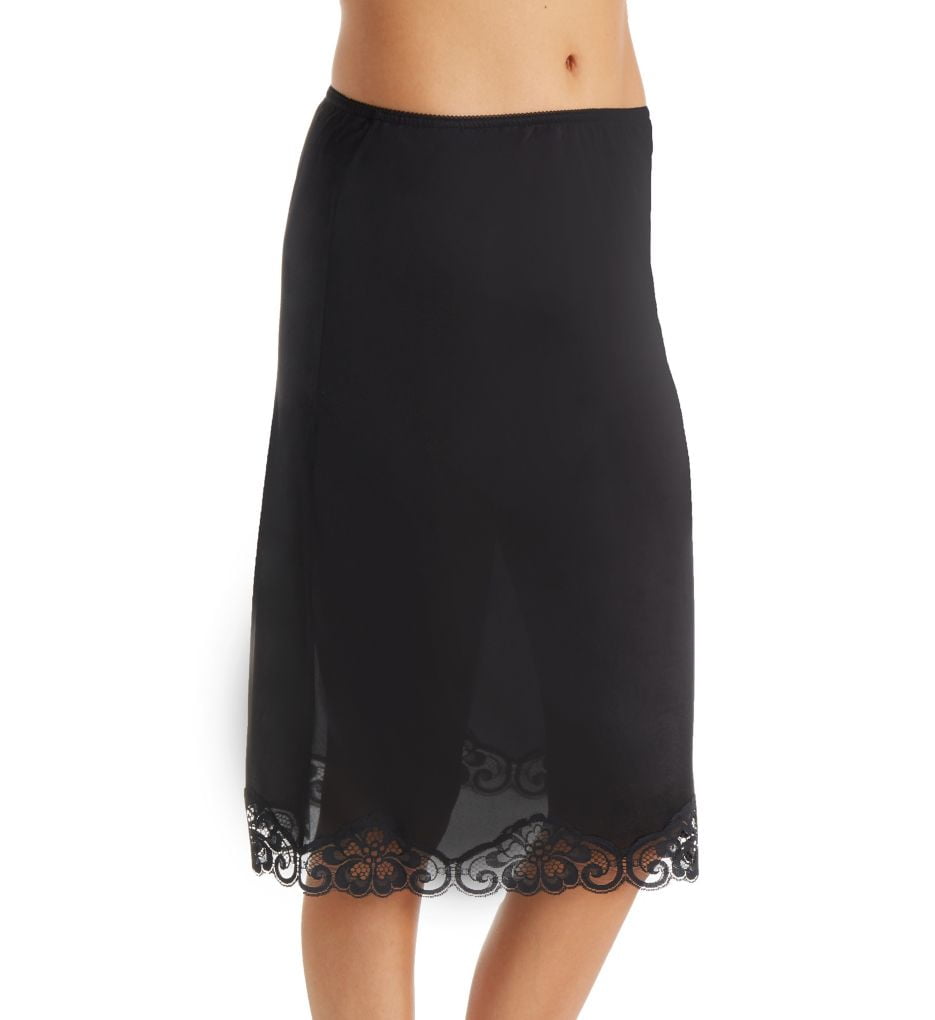 black half slip with lace trim