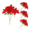 thumbnail image 5 of OUNONA Set of 4 Red Faux Poinsettia Plants in Pots, Realistic Fabric Flowers for Wedding Decor, Holiday Arrangements, Commercial Displays, 5 of 7