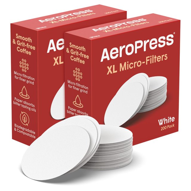 AeroPress XL - Paquete de filtros de repuesto - Microfiltros para cafetera AeroPress XL y cafetera estilo espresso, paquete de 2 (400 unidades) AeroPress NA