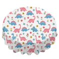 thumbnail image 2 of Dinosaur and Floral White Pattern Round Tablecloth 70"x70", Wrinkle Resistant Wipeable Table Cover for Kitchen Dining Room Picnic Patio and Party, 2 of 6