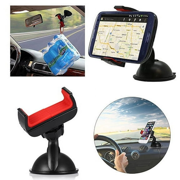 Naierhg 360 Degree Rotated Car Holder Windshield Mount Bracket Stand for Cell Phone GPS
